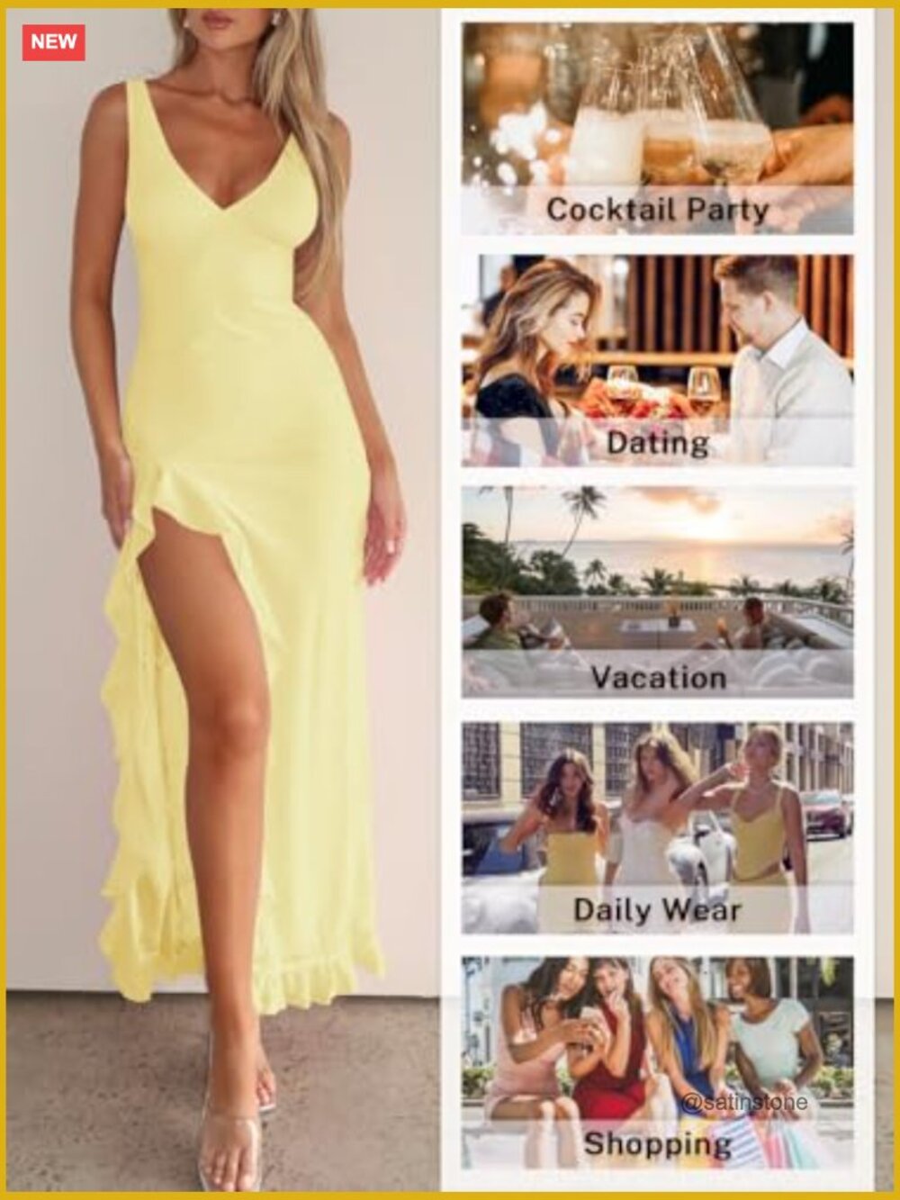 Sleeveless Mesh V-Neck Bodycon Maxi Dress with High Slit - Picture 4 of 5